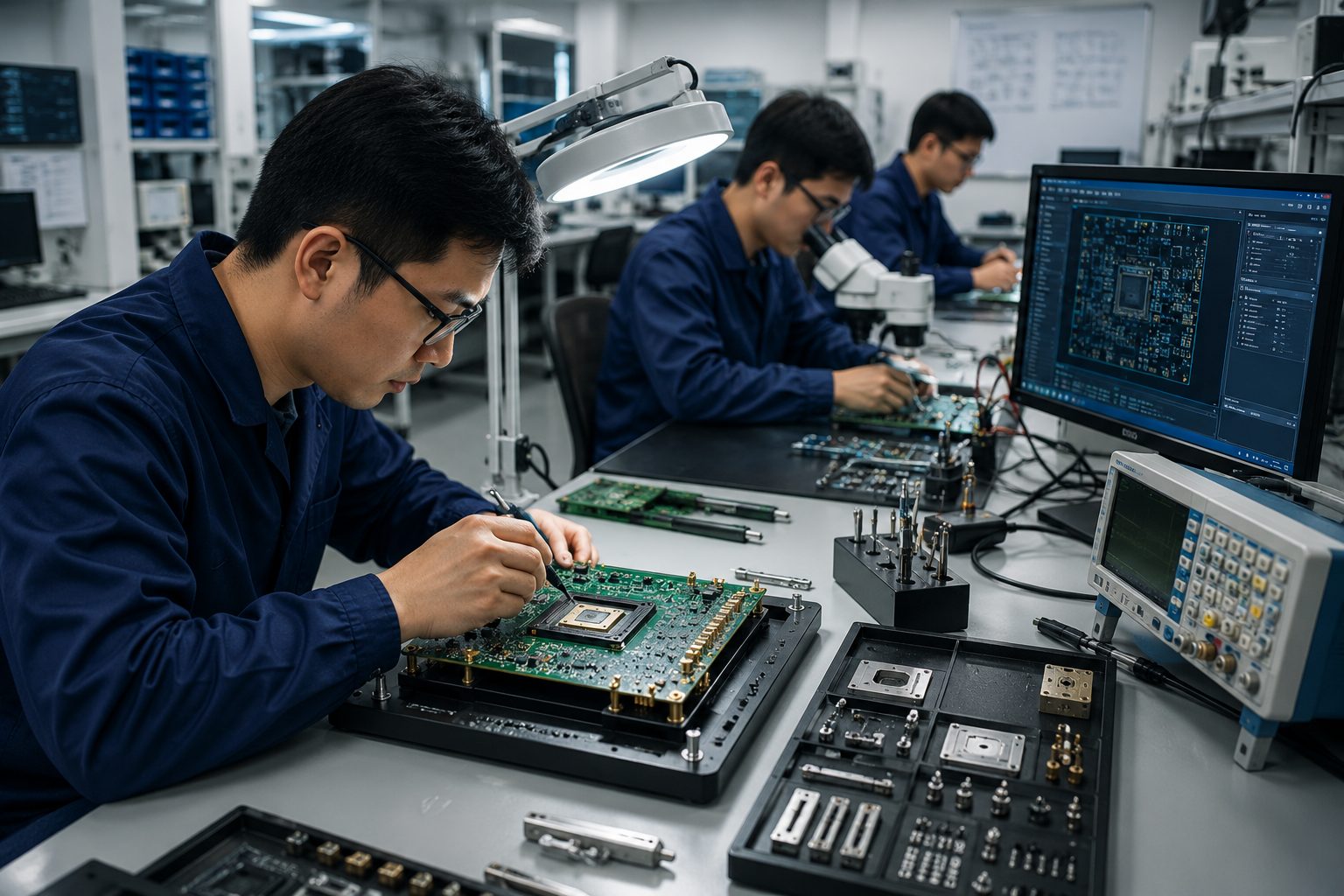 DODO TECH engineers at the workbench